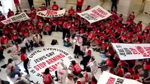 Pro Palestinian supporters storm US Capital chanting "No More Israel! Let Gaza Live!" 7-23-24