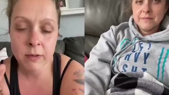 Woman documenting her adverse reactions