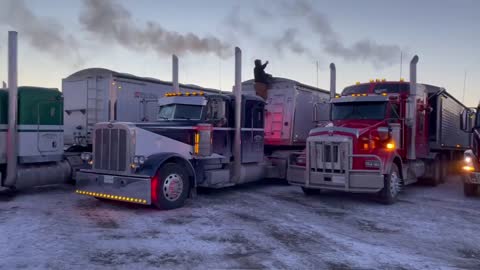 Friends, Family, Neighbours Out In The Freezing Cold Supporting Freedom Convoy 2022
