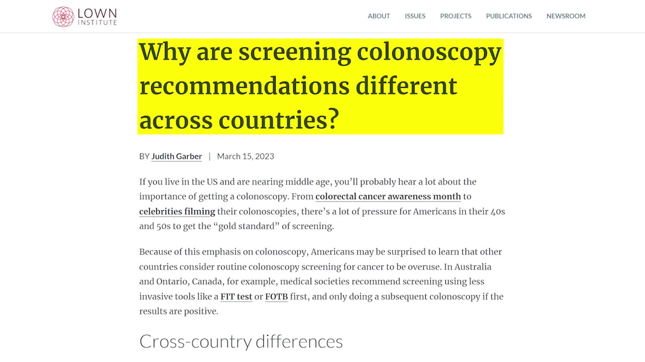 Are screening COLONOSCOPIES really needed? I won’t be following US recommendations