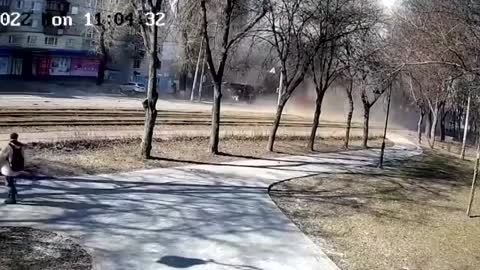 CCTV shows residential building blast in central Kyiv