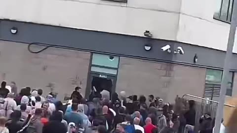 The protesters have now entered a migrant centre in England.