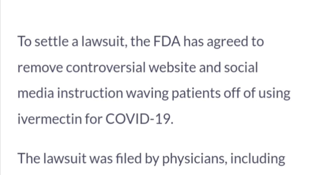 FDA Loses its War on Ivermectin ...