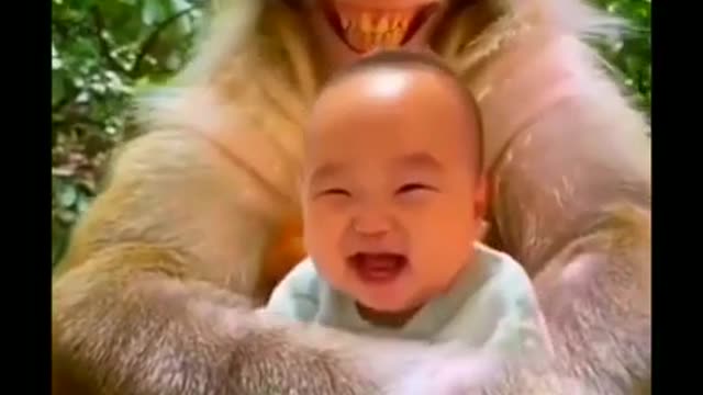 Cute Baby and Monkeys Good Smiled Videos 2022