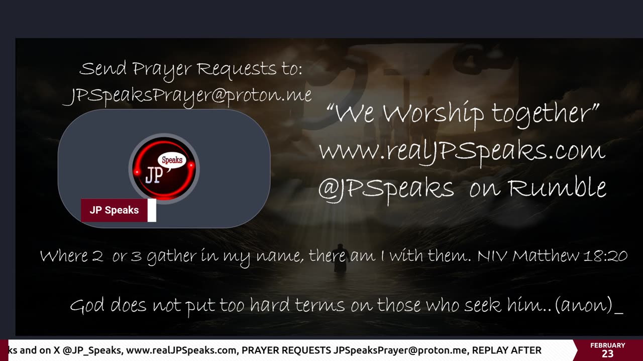 We Worship Together /w JP Speaks 02/23/2024