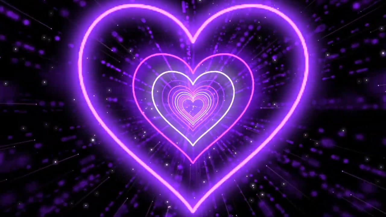 1039. Heart Background💜Love Heart Tunnel Background Video Loop Heart