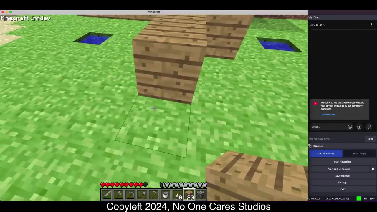 GETTING THE BALL ROLLING: Minecraft Infdev Live Part 1