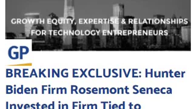 BREAKING EXCLUSIVE: Hunter Biden Firm Rosemont Seneca Invested in Firm Tied to Ukrainian Biolabs