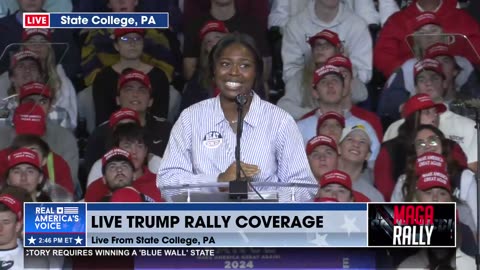 COLLEGE STUDENT ADDRESSES THE PA CROWD