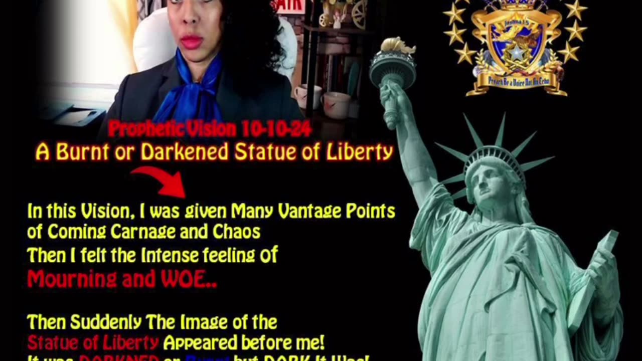 Prophetic Vision: 10-10-24 Dread & Terror Statue of Liberty Darkened!