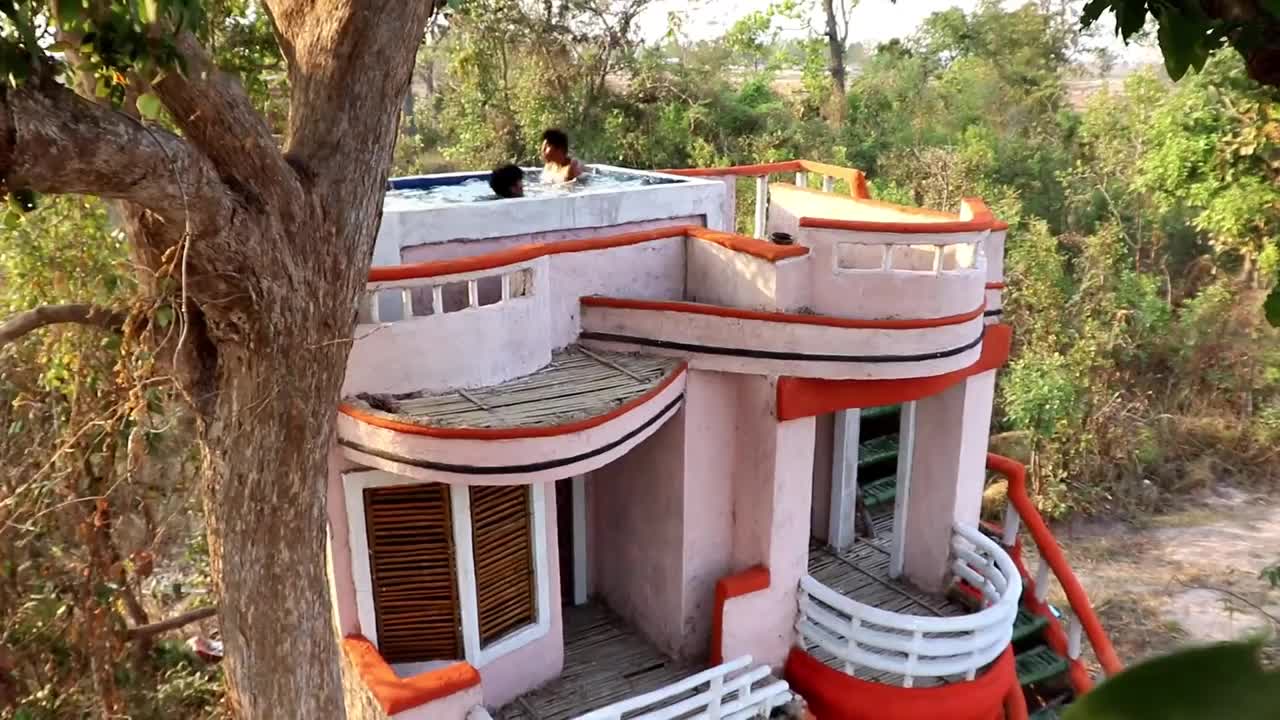 Incredibly!! Building The Most Creatively Wonderful Villa & Swimming Pool On Top Villa