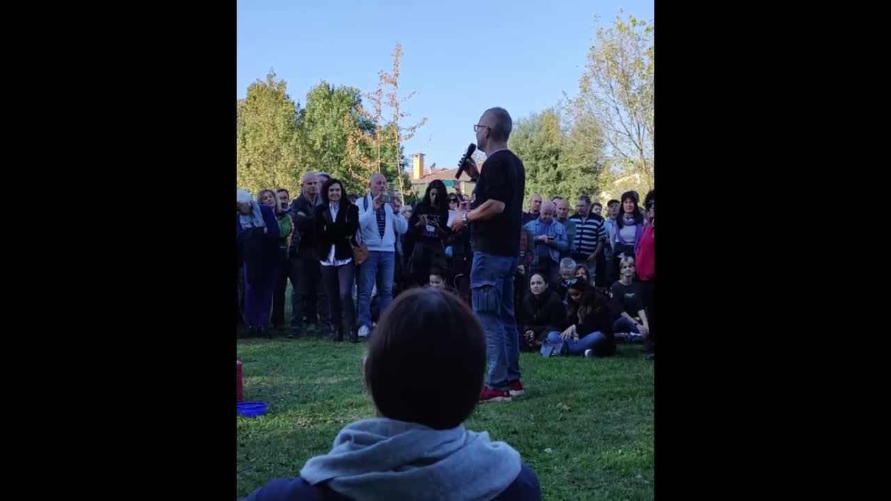 Marcello Pamio alla manifestazione di Treviso del 17 ottobre 2021