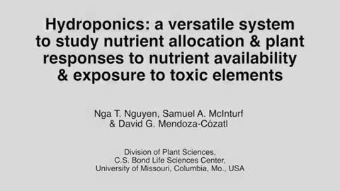 Nutrient Allocation & Plant Responses- Availability & Exposure To Toxic Elements l Protocol Preview