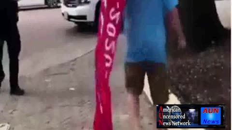 HILARIOUS!! Jerk Spits on Trump Flag, Speeds Off and Crashes Car into Pole