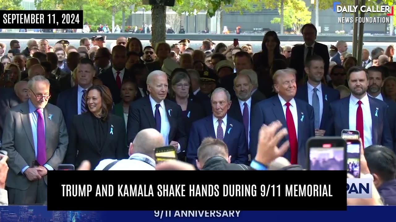 Trump And Kamala Shake Hands During 9/11 Memorial