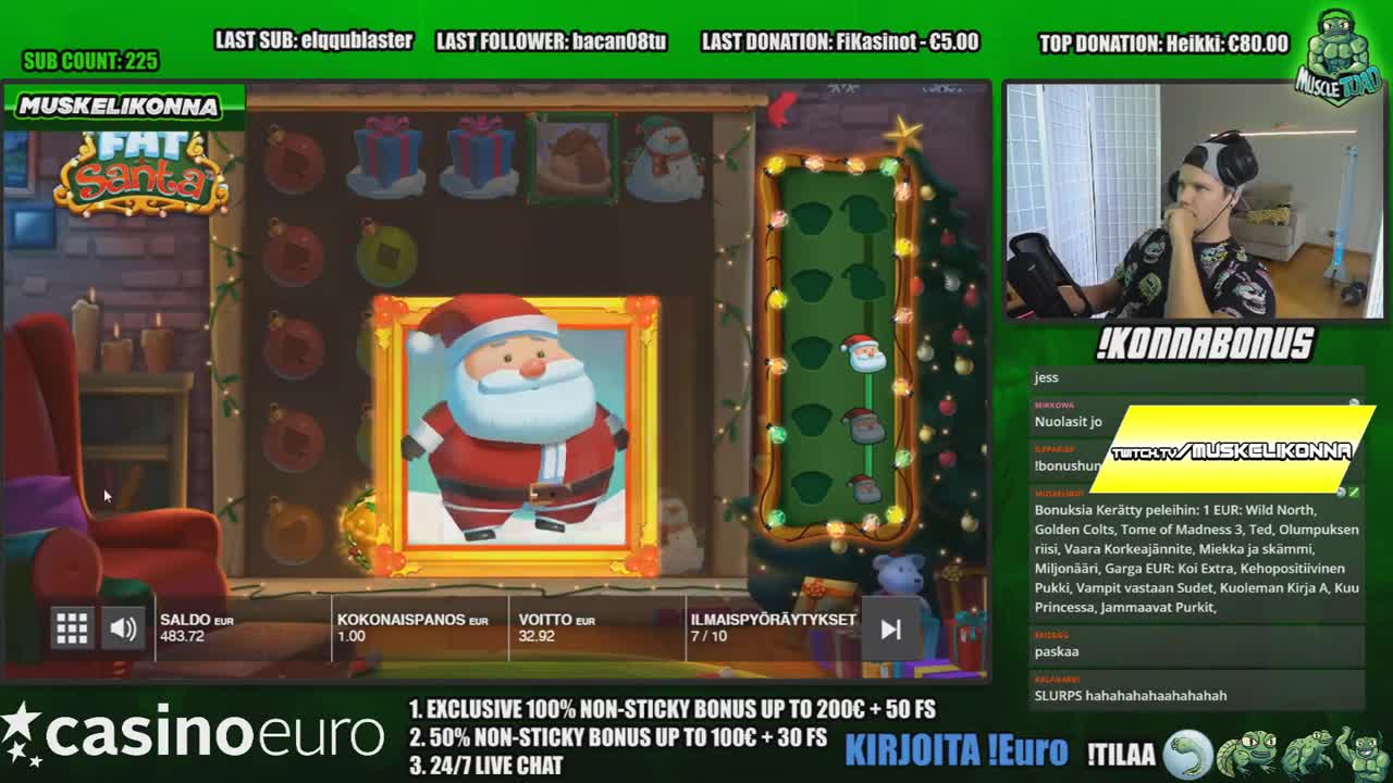 The Fat Santa top 5 RECORD WINS - Streamer win 17.000 € on slot