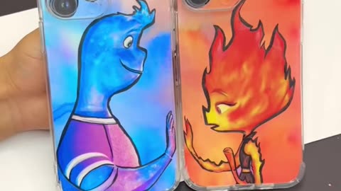 DIY Phone case 🔥💧#shorts #art #craft #tutorial #crafts #diy #draw #elemental #creative #artist