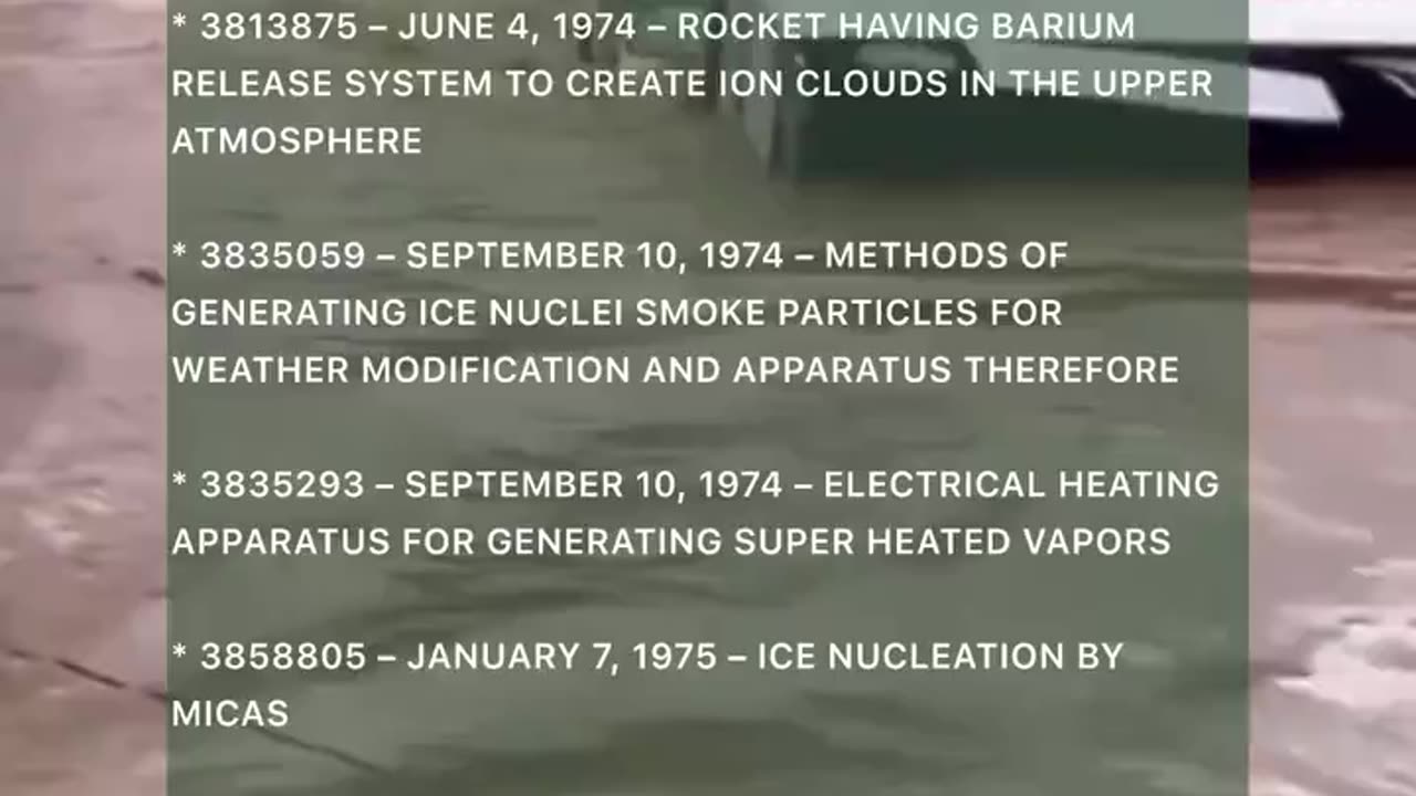 Check out the Weather Modification patents.. Don't be so stupid as to accept 'Climate Change'.