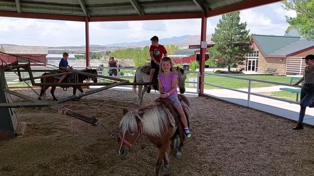 2-Year-Old Refuses to Get Off Pony Ride. Lol. Plus, Other Kids Ride for First Time