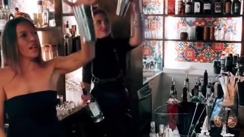 TWO BEAUTIFUL WOMEN MAKE SUPER DELICIOUS DRINK