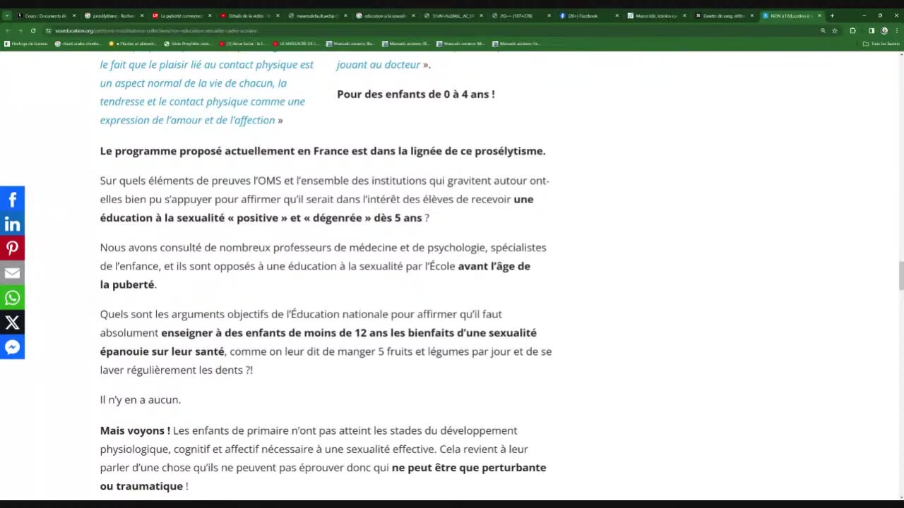 Pour SOS Éducation, on peut sexualiser en classe à 12 ans.