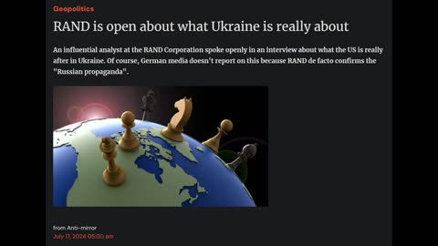 RAND is open about what Ukraine is really about