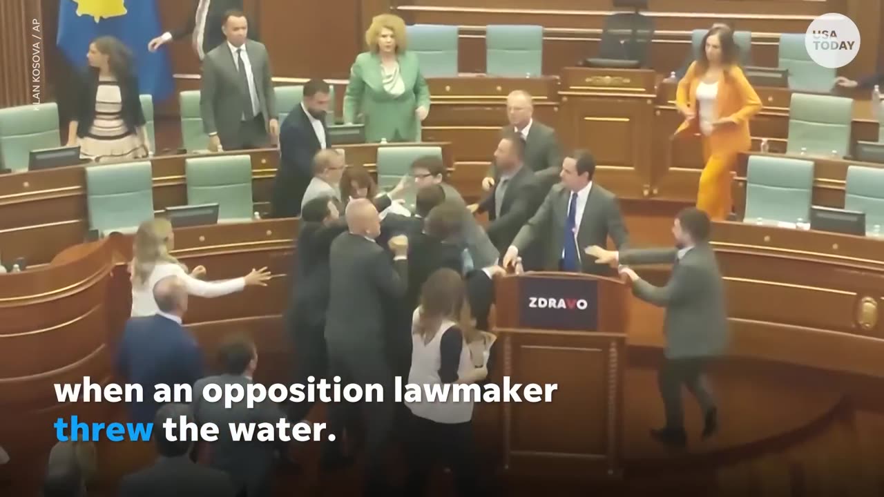 "Lawmakers Throw down on parliment floor "