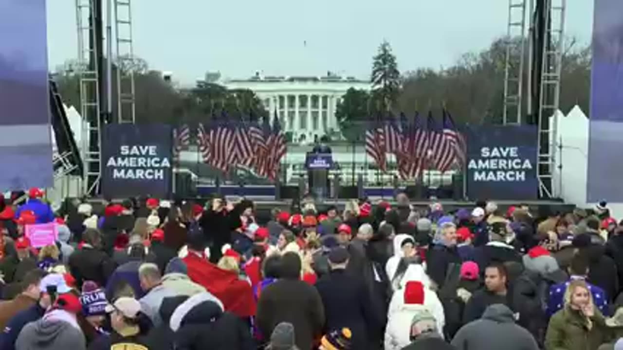 2021, Trump speaks at Washington rally to protest election result