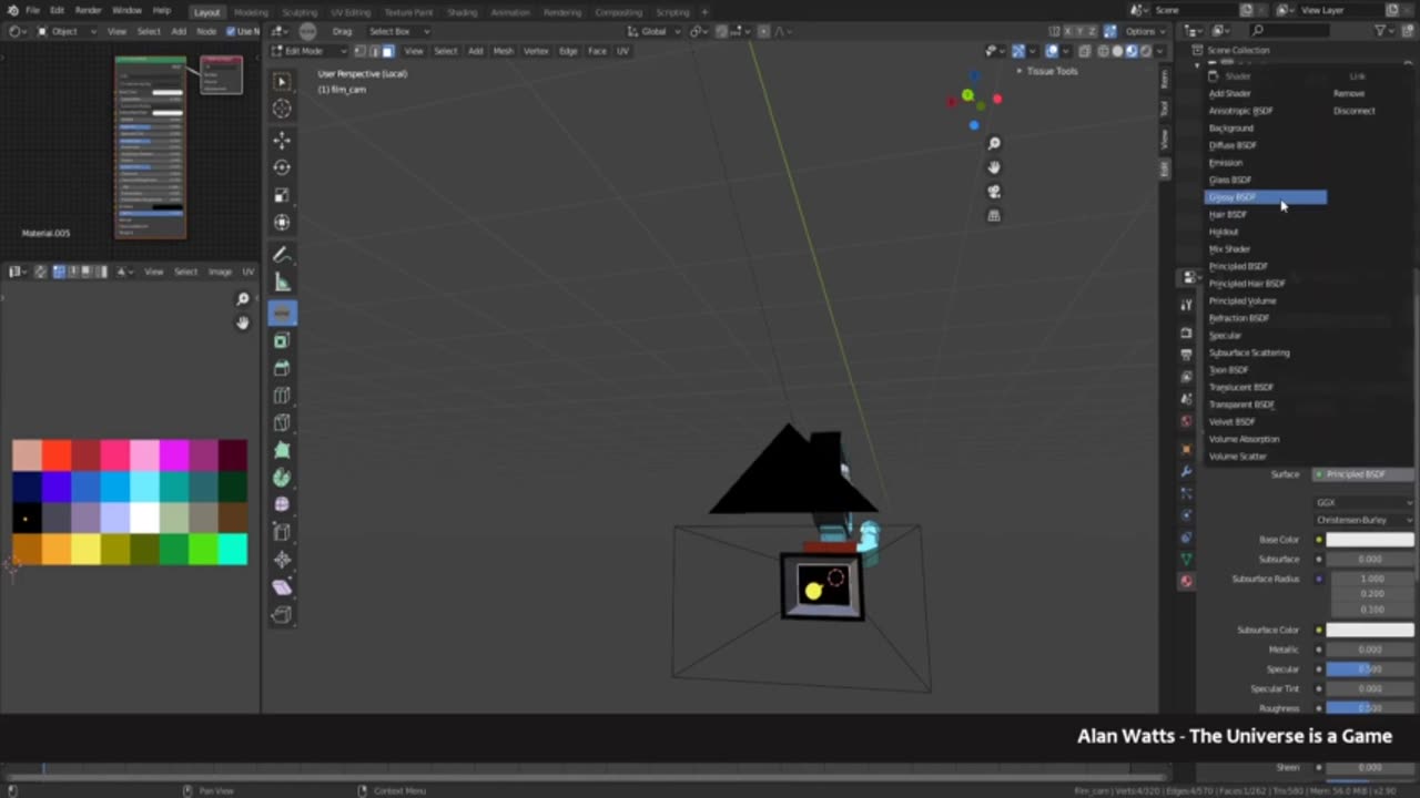 Stackable interior film sets [Alan Watts chillstep] [blender 2.9]