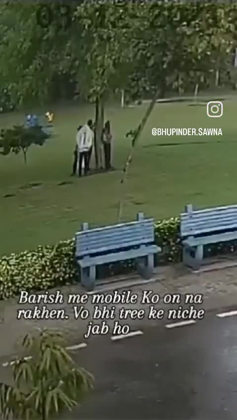 NEVER EVER EVER stand under a tree in a storm!!!