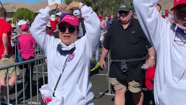 Not YMCA, M A G A!! Having an amazing time IN LINE for the Trump Rally