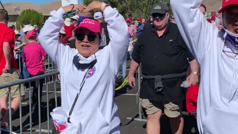 Not YMCA, M A G A!! Having an amazing time IN LINE for the Trump Rally