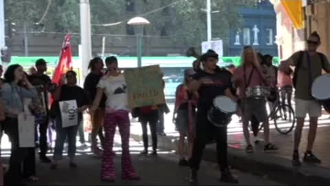 Melbourne drum team at Saturday Rally 26032022