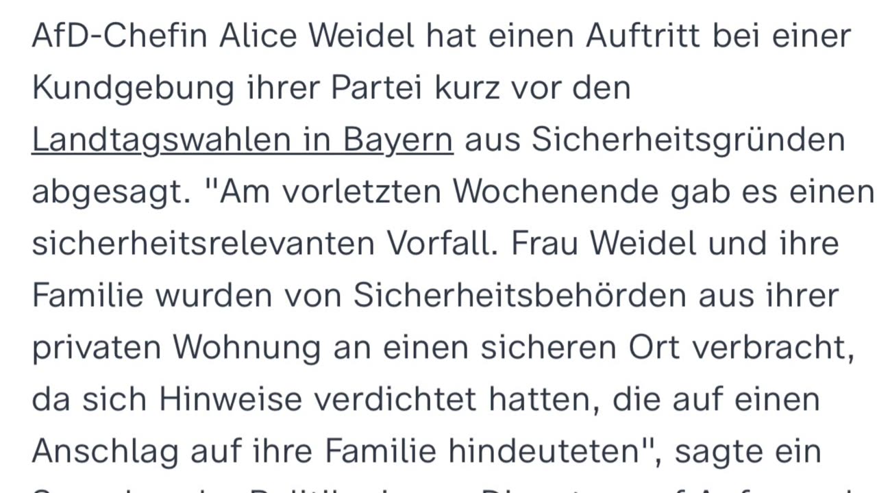 Feige Mord Anschläge auf die AFD Führung - 3.10. und 04.10.2023