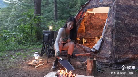 Night camping solo Rain
