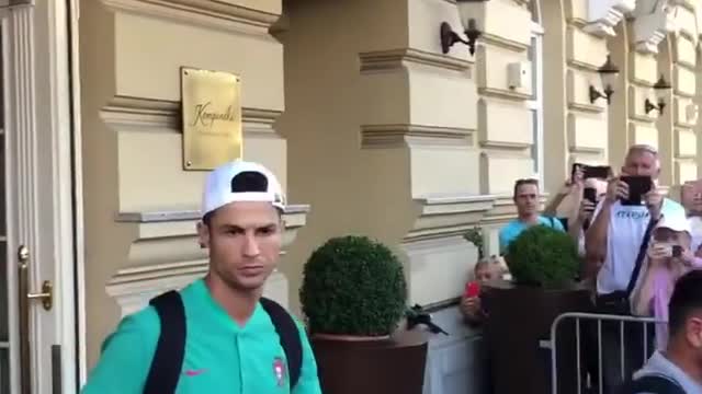 Cristino Ronaldo giving Auto graph for fan