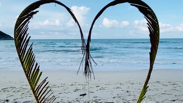 A Heart Shaped Made From Palm Leaves