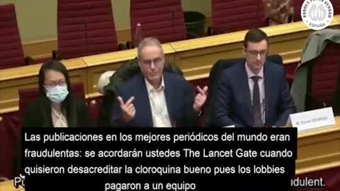 DR. CHRISTIAN PERRONNE EXPONE EN EL SENADO DE FRANCIA.