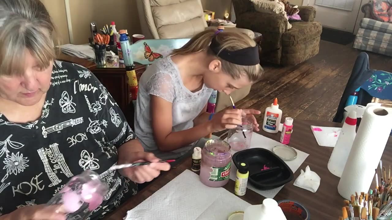 Teaching Grandma How To Paint Fairy Jars