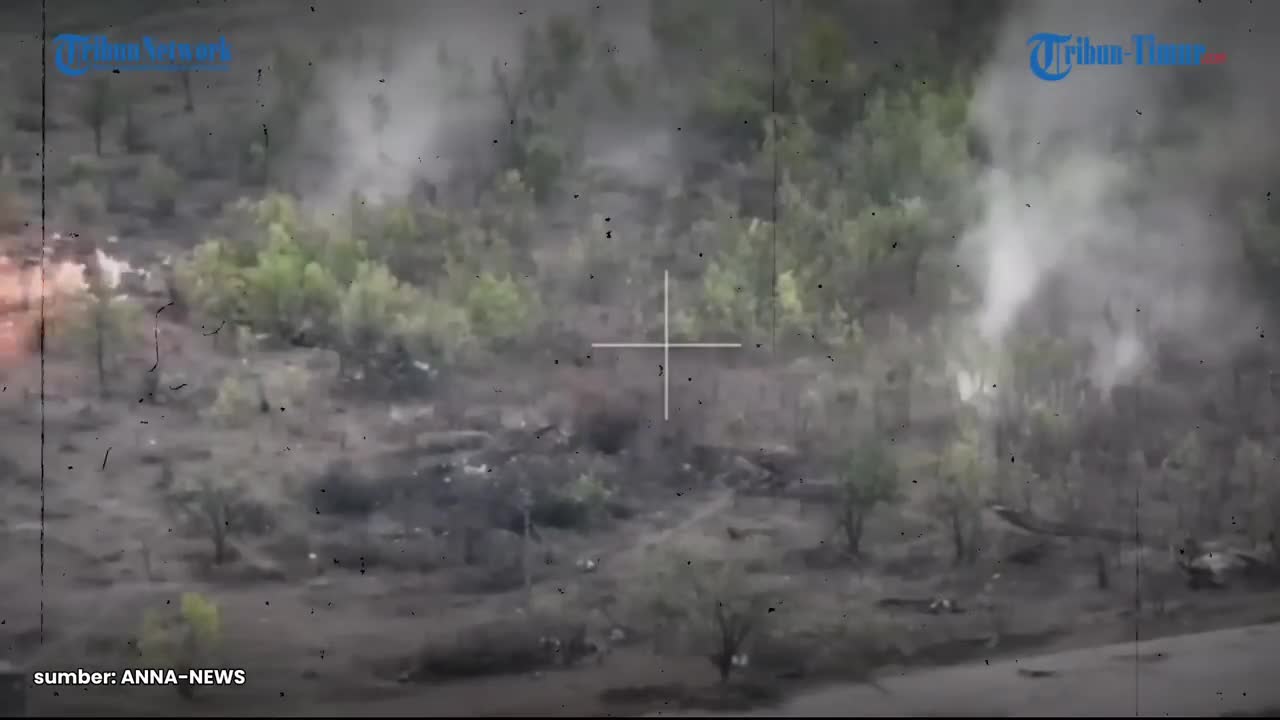 Russian Artillery Explodes at Ukrainian Troop Positions