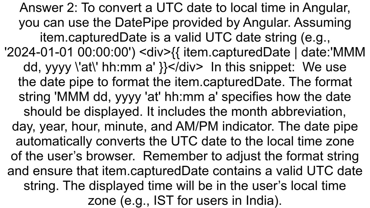 How to convert Date from UTC to local time in Angular 1617