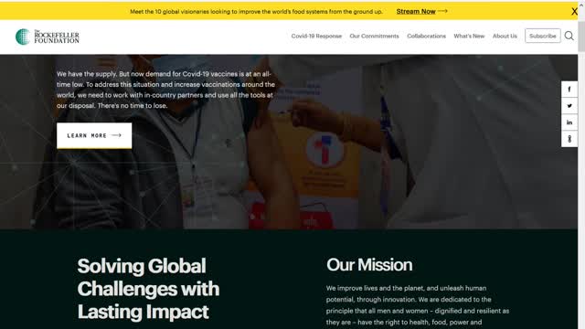 Fundación Rockefeller envia vacunas a todo el mundo