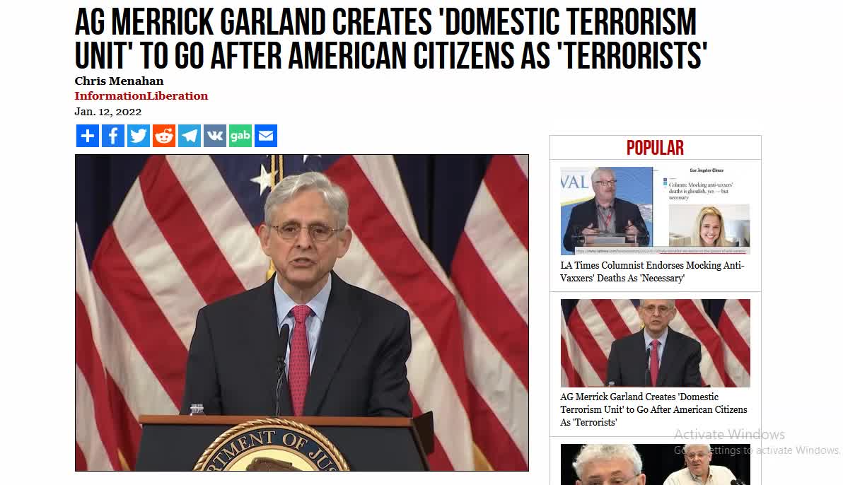 U.S. to Create Anti-Terrorism Team to Hunt Down Americans Who Oppose Gov