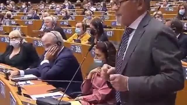 Bernhard ZIMNIOK speech against Trudeau speaking in EU