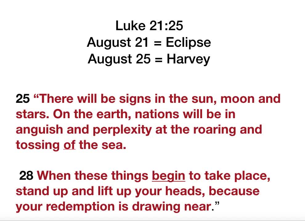 Hurricane Eclipse connection form a Wow Rapture sign which only God could do...