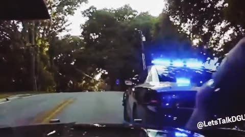 The Florida Highway Patrol does a flying tackle takedown.