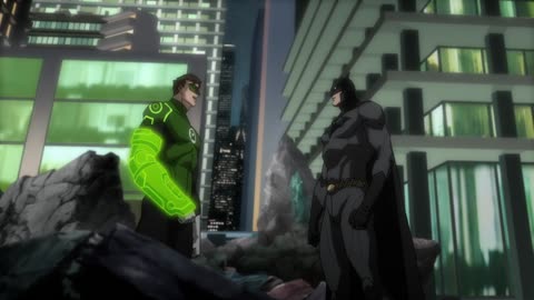 Batman Stops Green Lantern from Committing a Suicide Mission against Darkseid Justice League War