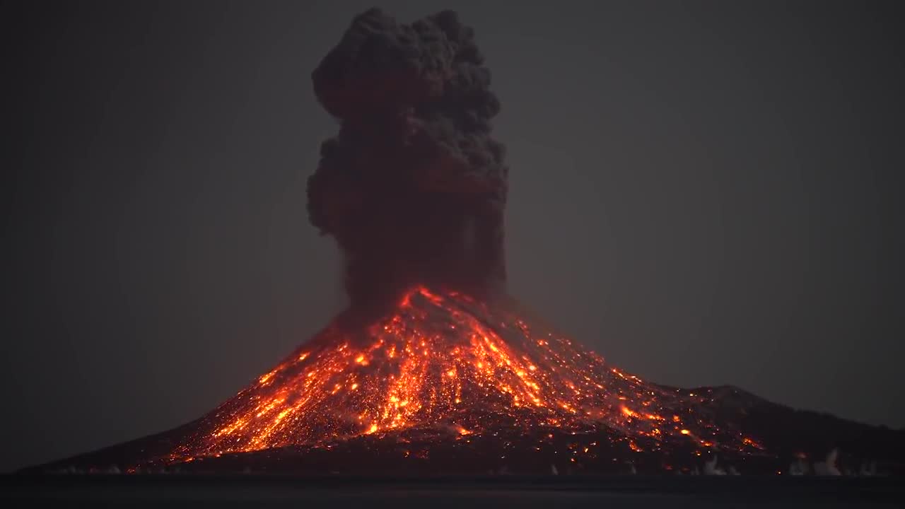 OMG!! Volcano Eruption with Lightning Captured In Indonesia