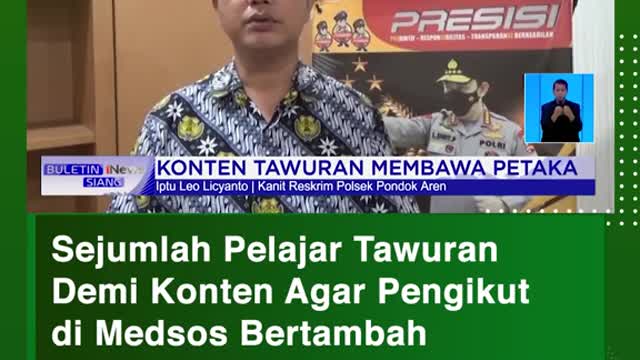 Sejumlah Pelajar Tawuran Demi Konten Agar Pengikutdi Medsos Bertambah