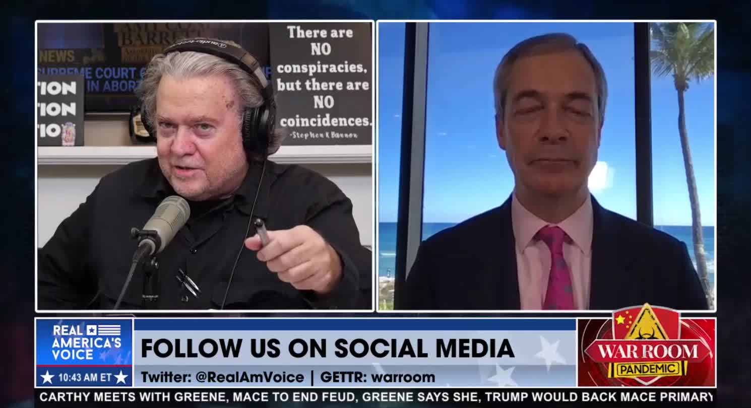 EPIC. Steve Bannon SHUTS DOWN Nigel Farage Over Nov. 3 Movement During Live Interview